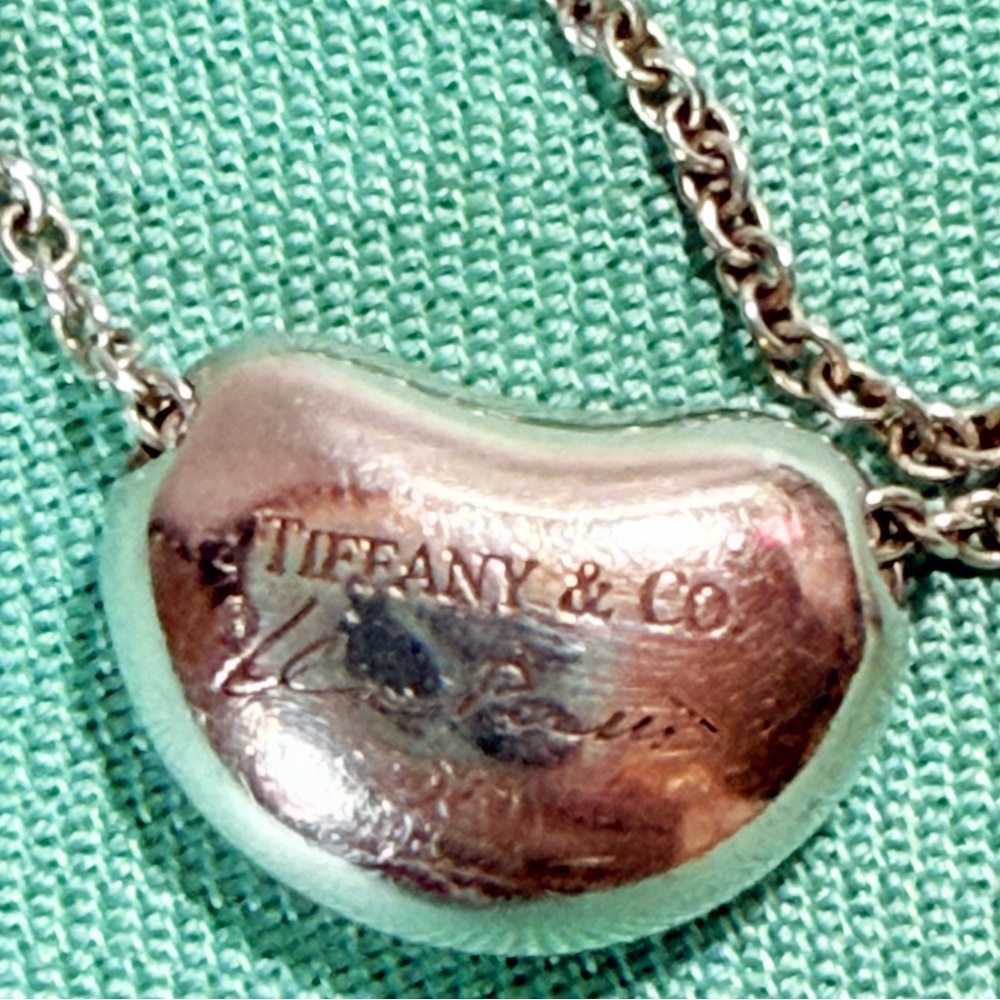 Tiffany & Co. Sterling Silver Elsa Peretti Bean Pendant Necklace and Earring Set - Picture 8 of 15